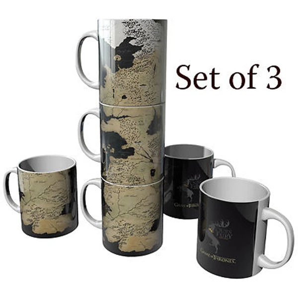 GAME OF THRONES Map of Westeros Stacking Mugs (set of 3) £7.99