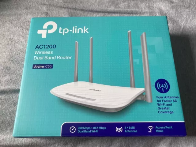 TP-Link AC1200 Archer C50 WiFi Router Network 300Mbps + 867 Mbps EU PLUG Dual