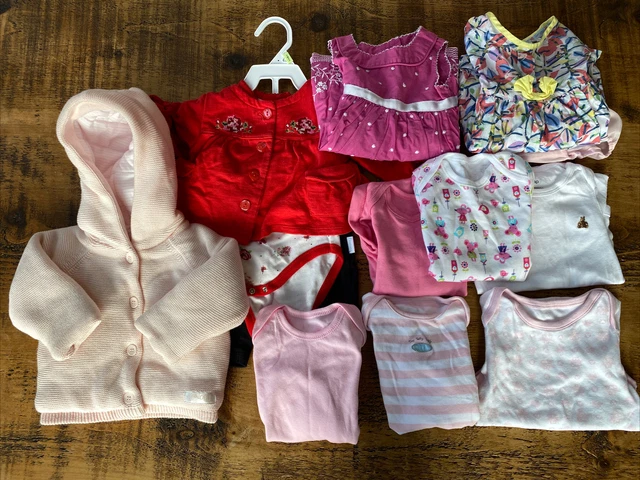 Baby Girls Clothes Bundle Age 3 - 6 Months, Various Brands 14 Pieces