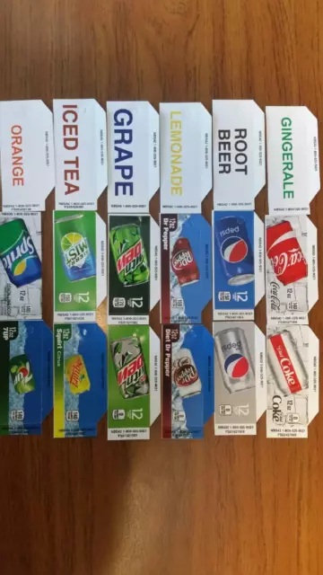 FLAVOR STRIPS 12oz CAN  PEPSI COKE SODA Vending Machine (18) LABELS