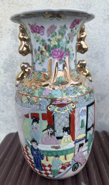 Vase Porcelaine de Canton Chine XXe siècle