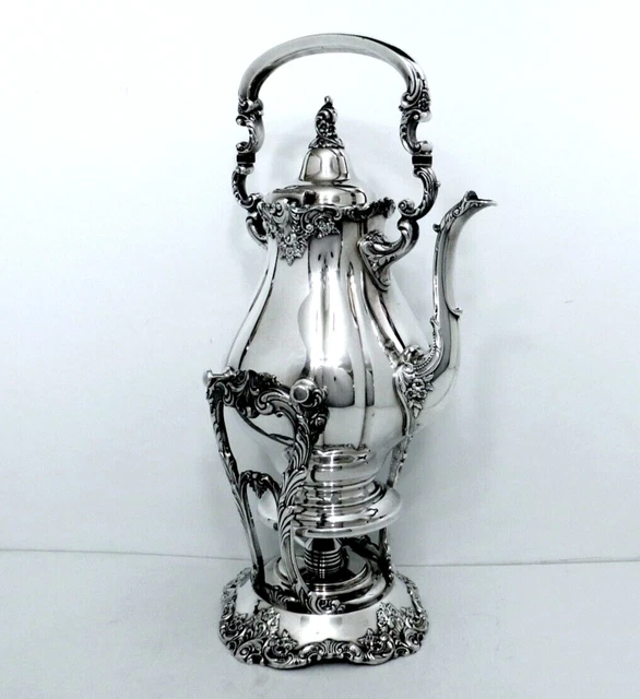 Wallace Baroque Midcentury Rococo 0Rnate Tilting Tipping Tea Coffee Pot 16 1/2"