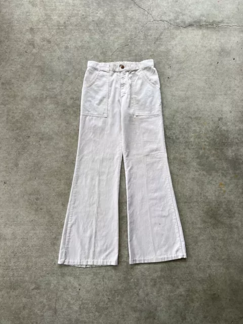 vintage Dittos jeans 1970s White Corduroy 33x34 High waisted Flare Bootcut 