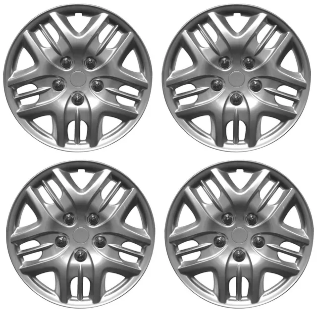 Phantom 14" Car Wheel Trims Hub Caps Plastic Covers Silver Universal (4Pcs)