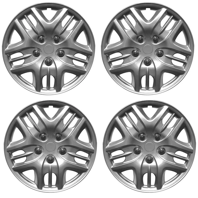 Phantom 14" Car Wheel Trims Hub Caps Plastic Covers Silver Universal (4Pcs)