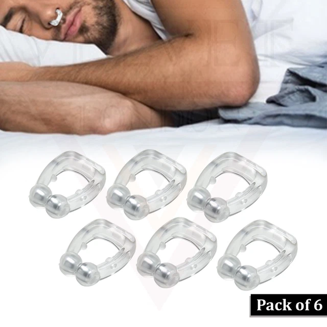 6x Nasenclip Silikon magnetisch Anti Schnarch Clips klar Schnarchstopp Nasengerät