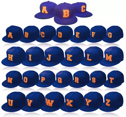 "ABC" Snapback Buchstaben Baseball Cap A B C D E F G H I J K ... blau royal new