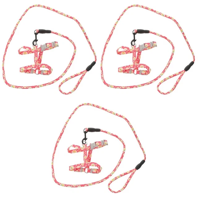 3 piezas mazo de cables para gatos ajustable y perro de lino, el cinturón trasero antiperdidos