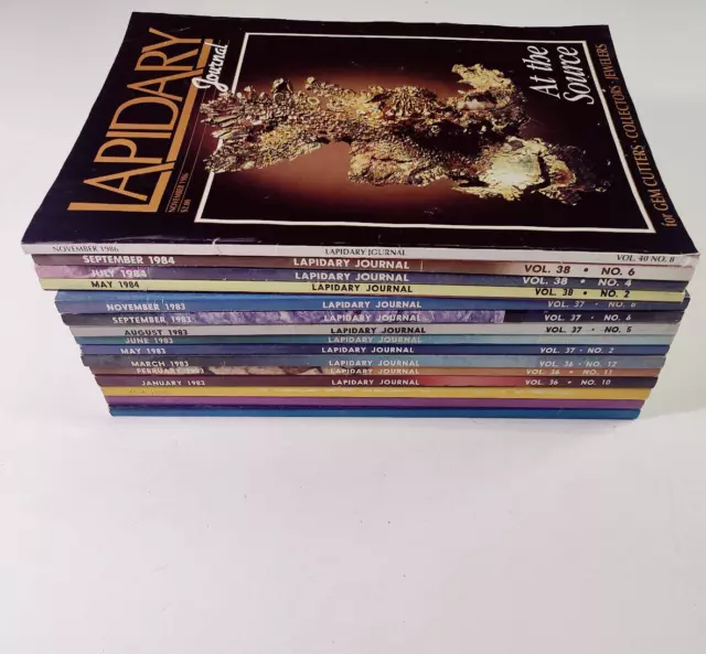 Lot of 15 LAPIDARY JOURNAL Magazines 1980's Gem Collectors Jeweler