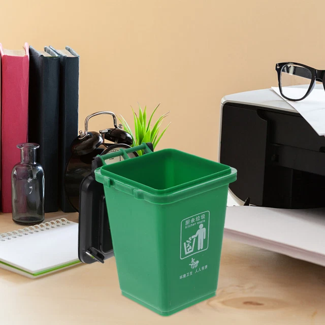 2 PCS Mini Curbside Trash Bin Useful Desktop Organizer Storage Box
