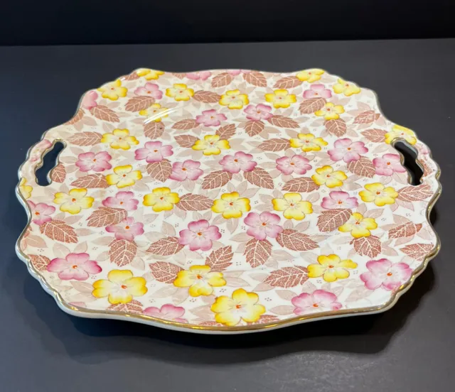 Vintage Royal Winton Grimwades Chintz Clyde Floral  Cake Plate Platter 11”