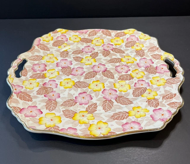 Vintage Royal Winton Grimwades Chintz Clyde Floral  Cake Plate Platter 11”