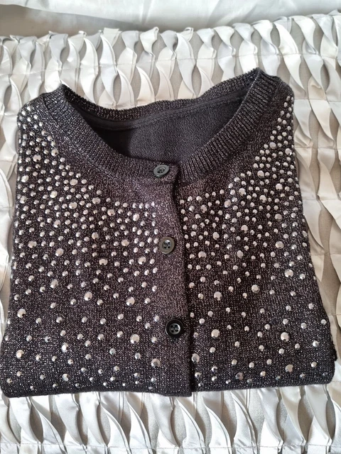 M&S Girls Black Sparkly Sequin Cardigan Age 9-10