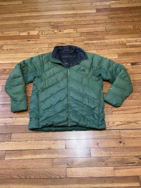 The North Face 700 Down Puffer Jacket Mens Size XL Green Full Zip Insulated Coat