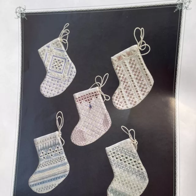 Adornos de medias navideñas Hermanson Hardanger reliquia 5 patrones vintage