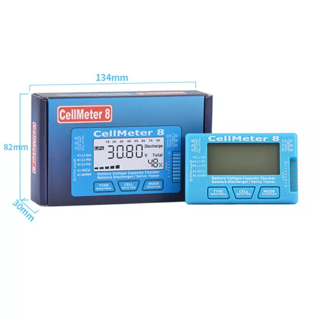 RC CellMeter 8 Digital Battery Capacity Checker Balance Discharger Servo Tester 2