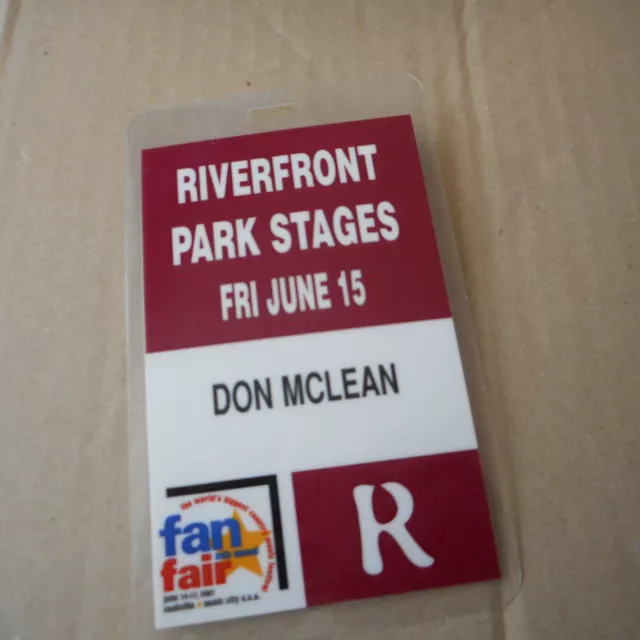 Don McLean  2001 Fan Fair Laminate Pass