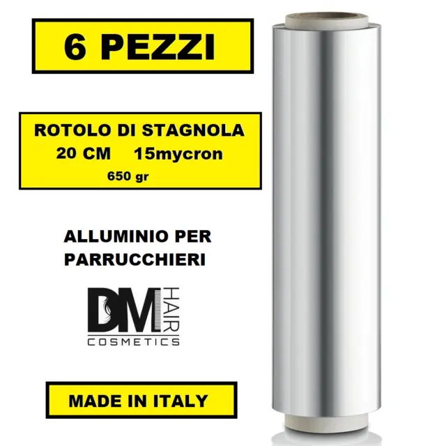 6 PEZZI STAGNOLA ALLUMINIO IN ROTOLO 20cm 15mycron MADE IN ITALY X  PARRUCCHIERE EUR 48,99 - PicClick IT