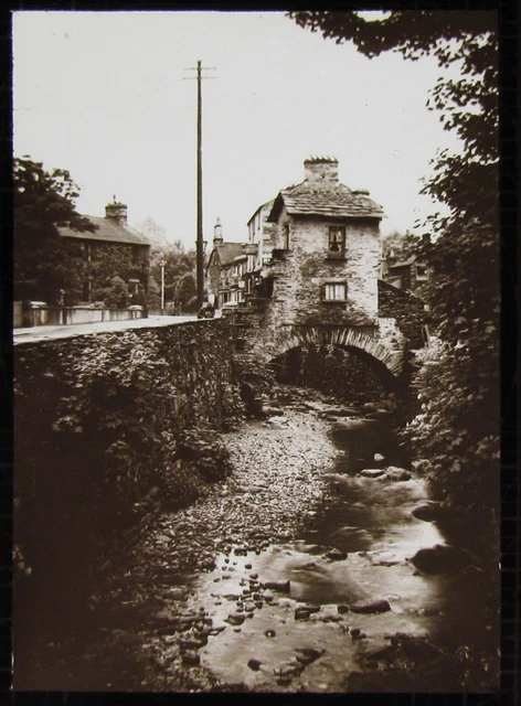Glass Magic Lantern Slide COBBLERS SHOP AMBLESIDE C1910 OLD PHOTO