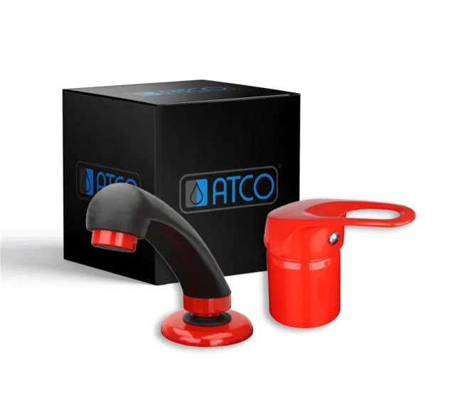 ATCO® Friseur rot Wasserhahn Waschbecken Armatur Handbrause Friseurarmatur