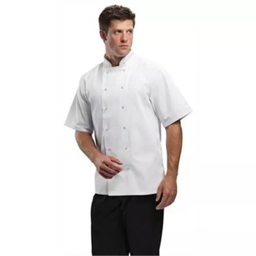 Whites Boston Short Sleeve Unisex Chefs Jacket White XS