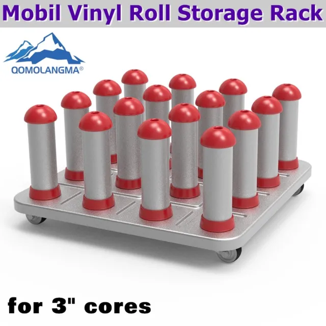 3 in Core Industrial Vinyl Roll Storage Rack Material Low Floor Rack 16 Spokes