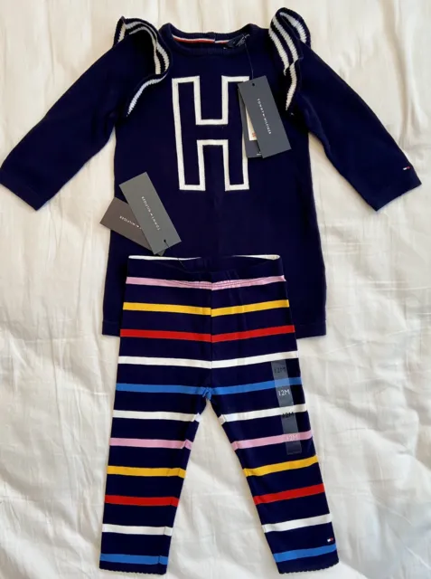 Set abiti e leggings Tommy Hilfiger - 12 mesi - nuovi con etichette