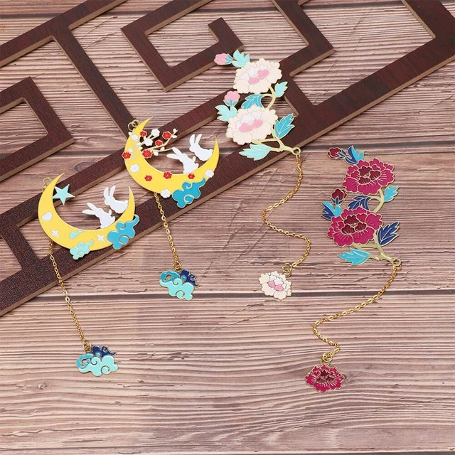 Retro Metal Tassel Tassel Pagination Mark Book Clip Painted Brass Bookmark