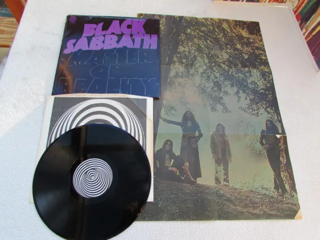 BLACK SABBATH LP MASTER OF REALITY ORIG UK VERTIGO SWIRL 1971 1st PRESS POSTER