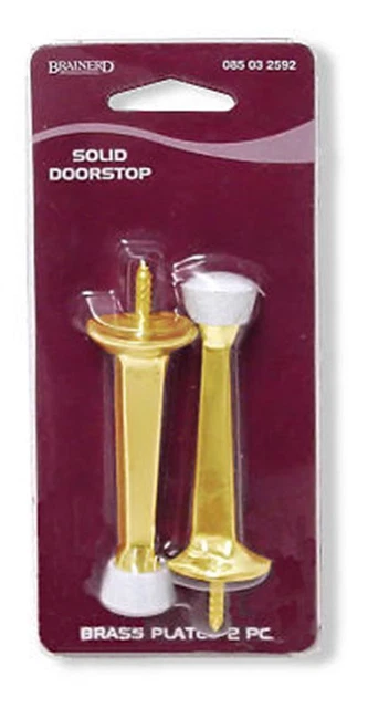Pair Solid Metal Polished Brass Finish Doorstop L-B40004T-PB-U3
