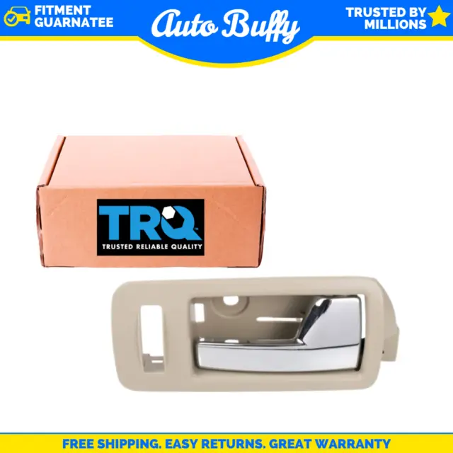 TRQ Front Right Interior Door Handle Biege & Chrome Fits 2010-2014 Ford Mustang