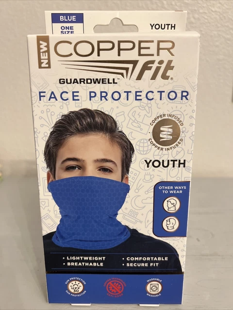 Copper Fit Face Protector Youth 8+  Blue One Size Fits Most (Brand New)