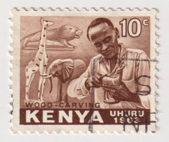 1963 Kenya - Wood Carving, Local Motives - 10 C Stamp