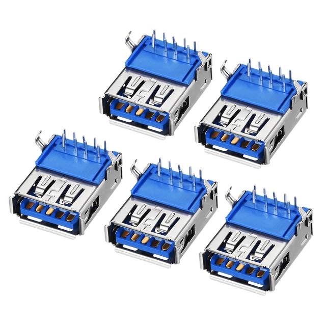 conector usb pcb tipo-un conector hembra 3.0 9 pines, pie doblado 90 grados 5pcs
