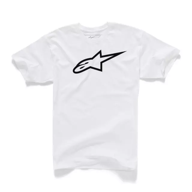 Rundhals T-Shirt - Alpinestars zeitloser Klassiker 100% Baumwolle - Weiß