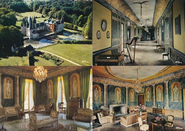 LOT DE 4 cartes postales postcards 10x15cm CHATEAU D'O MORTREE ORNE 2 ...