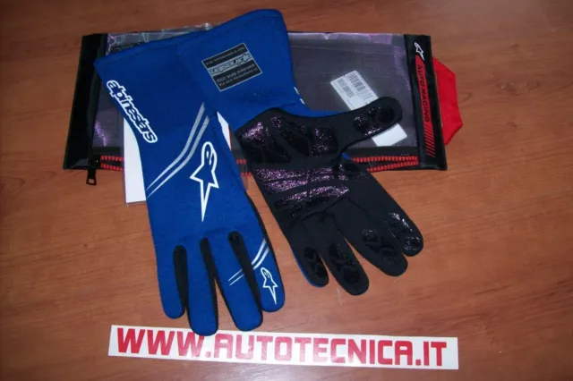 Guanti auto rally pista Alpinestars Tech 1 Start tg L blu omolog. Fia 8856 2000