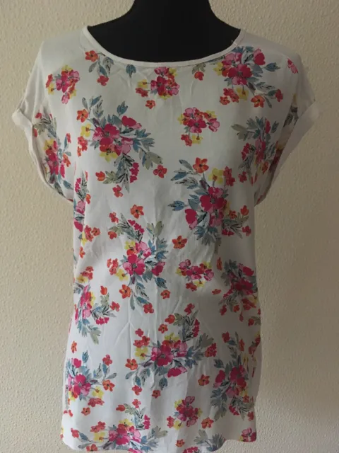 Womens Floral Top F&F Size 12 Ivory