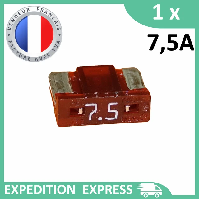 1 mini fusible 7.5A auto moto à lame low profile marron
