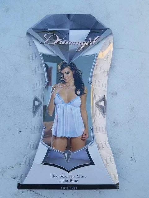 Dreamgirl Sexy Blue Diamond Babydoll and Matching Thong, One Size 4264