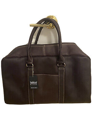 Latico Cafe Brown 100% Leather Travel Business Weekend Bag Heritage Cabin Duffle