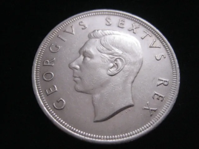 Mds South Africa Südafrika 5 Shillings 1951 "Springbock - George Vi.", Silber