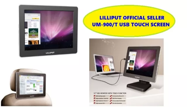 LILLIPUT 9.7" Um-900/T 1024x768 IPS Pantalla HDMI, USB VGA Monitor Táctil