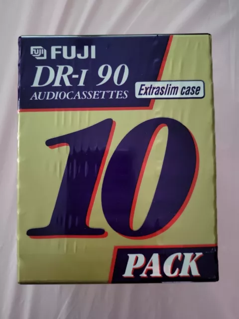 Ten 10 Pack FUJI Audio Cassette Tapes DR-I Normal Bias 90min Extraslim