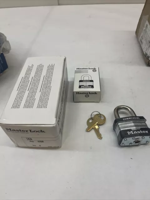 6-Pack Master Lock 1Ka-2081 Padlock, Keyed Alike, Standard Shackle, Rectangular