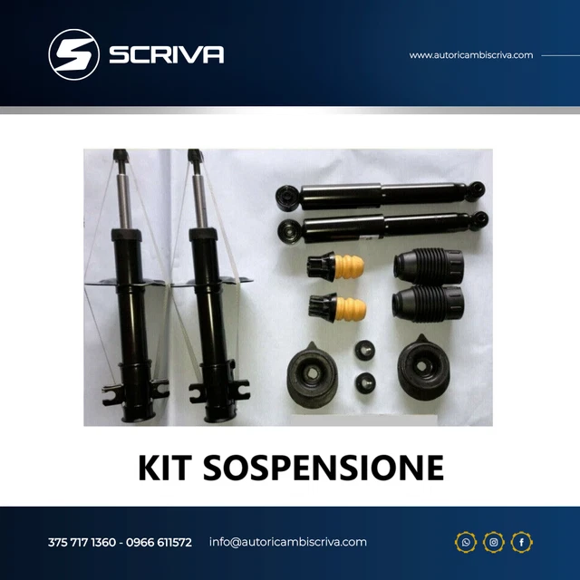 Kit Completo Con Supporti E Tamponi Kit Completo Ammortizzatori SPEED Per Fiat Panda 169 - 4 Ammortizzatori, 2 Tamponi, 2 Supporti Anteriori Ricambio Ammortizzatori Anteriori Posteriori