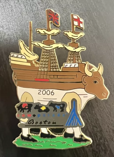2006 Cow Parade Boston Mooflower Ship Cow Pin RARE  #1 of 12 In Series