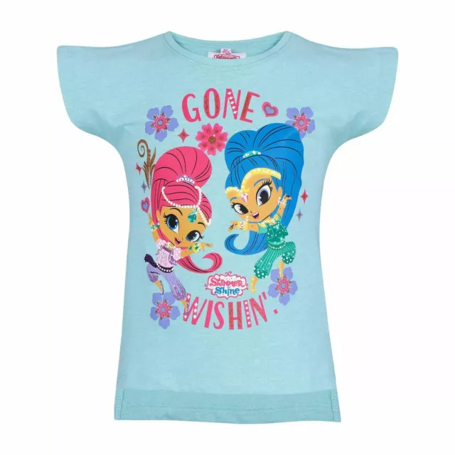 T-shirt bambina Shimmer and Shine maniche corte, modelli ufficiali 3 2-8 anni