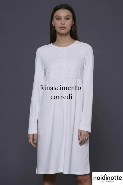 Camicia Da Notte Donna Invernale Noidinotte Maternita' Clinica La2690 Panna