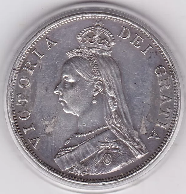 1889   Queen  Victoria  Large  Double  Florin  (4/-)  Silver  (92.5%)  Coin